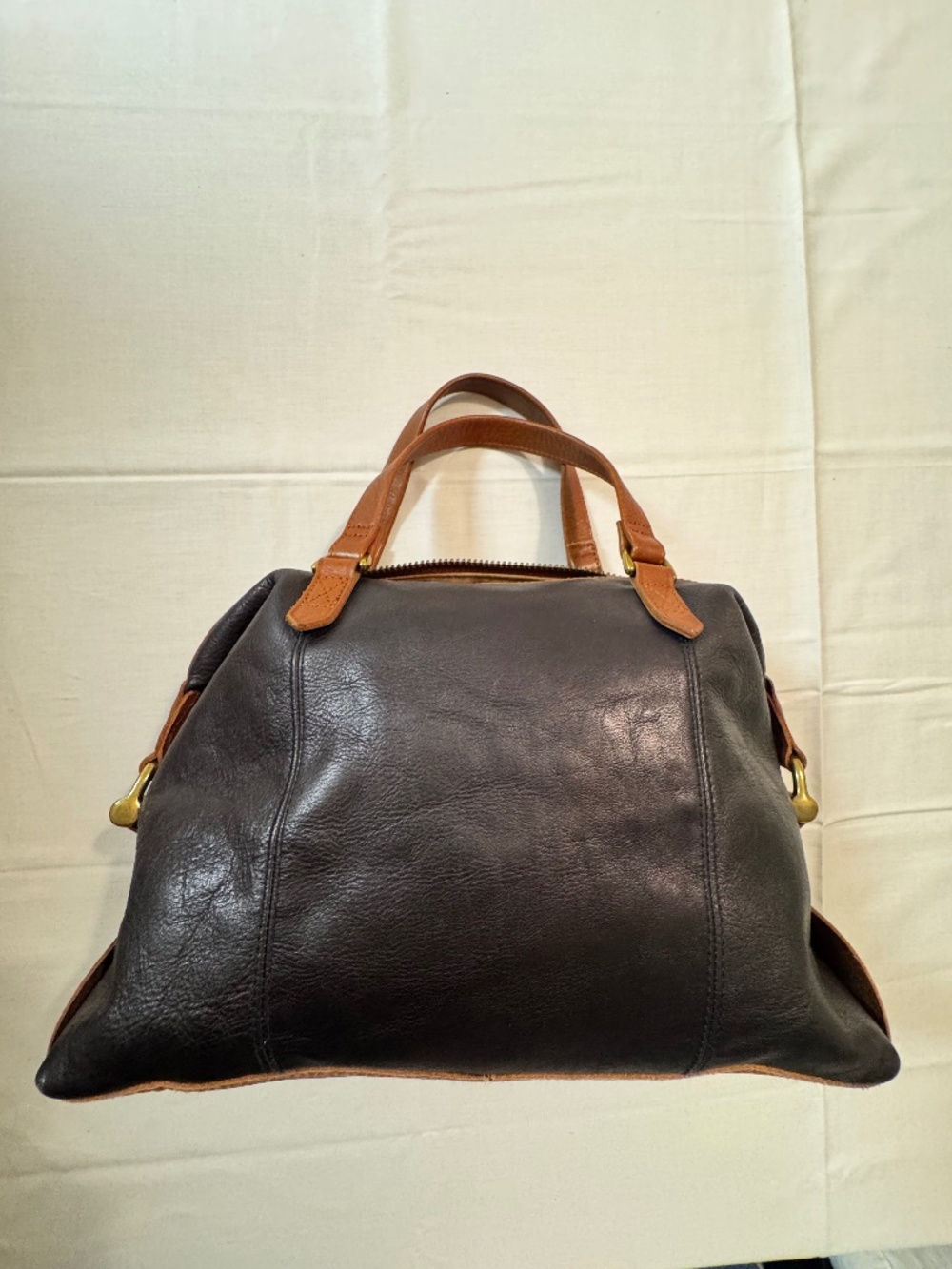 Madewell Leather Purse Two-Tone black & cognac